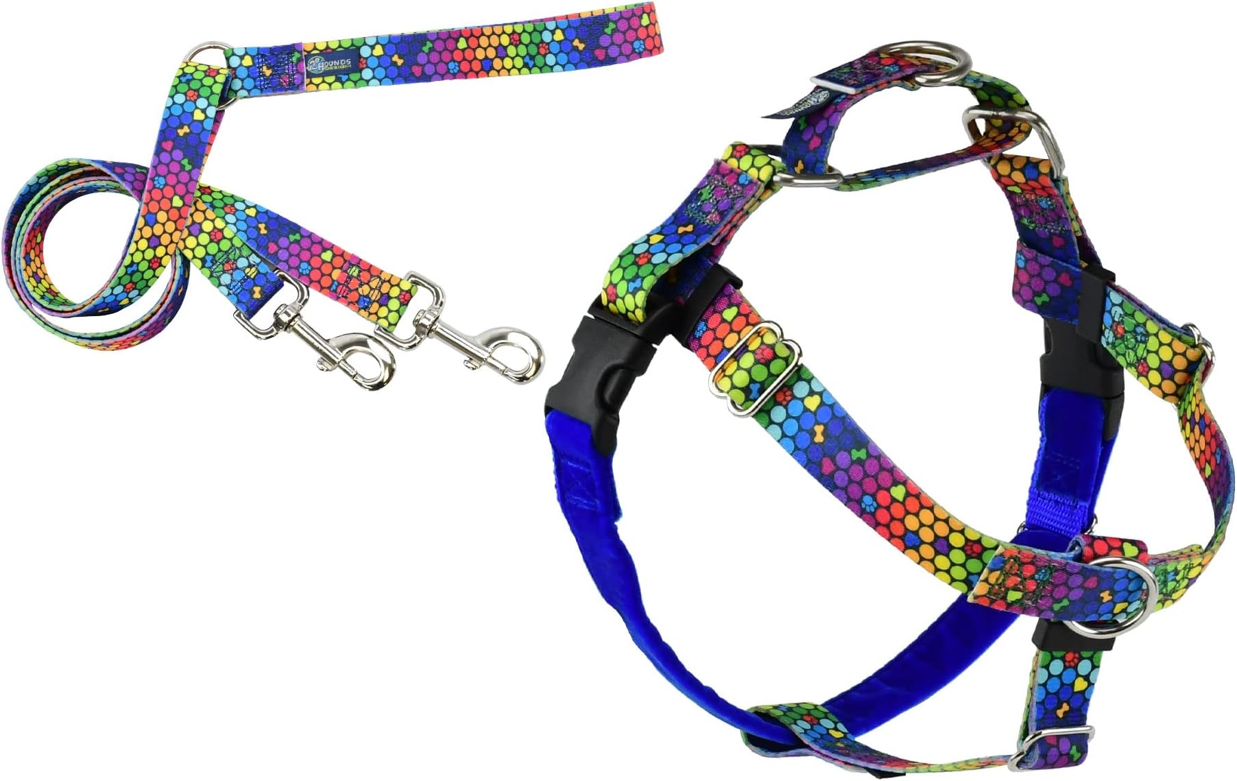 2 Hounds DesignRainbow Freedom No Pull Harness and Leash XL