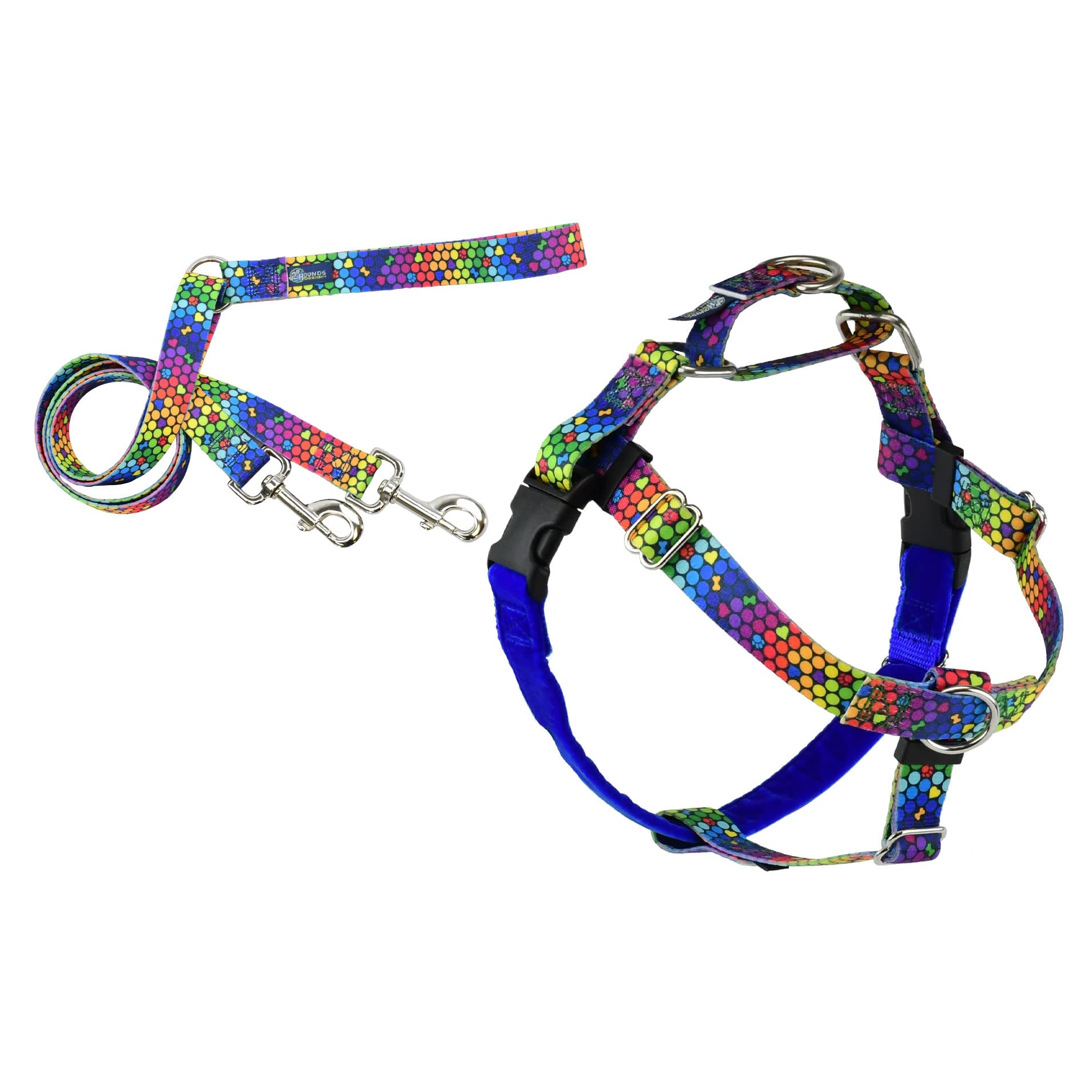 2 Hounds DesignRainbow Freedom No Pull Harness and Leash Small