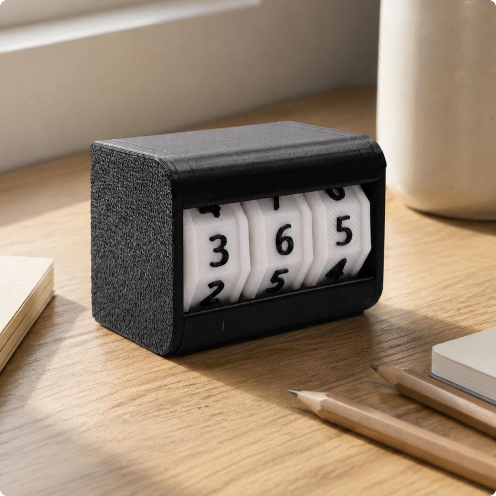 3X Desktop Timer mit Erinnerungsfunktion, Rotierenden Trommeln Und Frontanzeigefenster mit Zahlenanzeige, 5 Stück