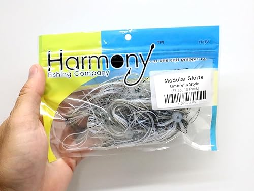 Miniatura 6 de Harmony Fishing - Faldas modulares de cambio rápido para plantillas de pesca, cebo giratorio, buzzbaits, señuelos, cebos (paquete de 10)