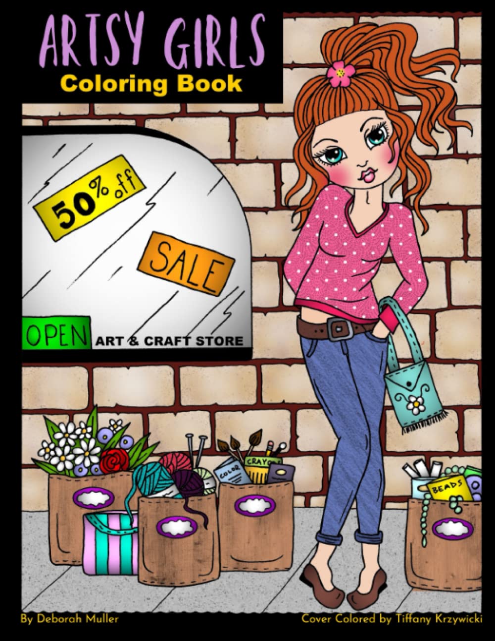 Artsy Girls: An adult coloring book by artist Deborah Muller. Unlock your creativity and relax with over 30 pages of coloring fun.