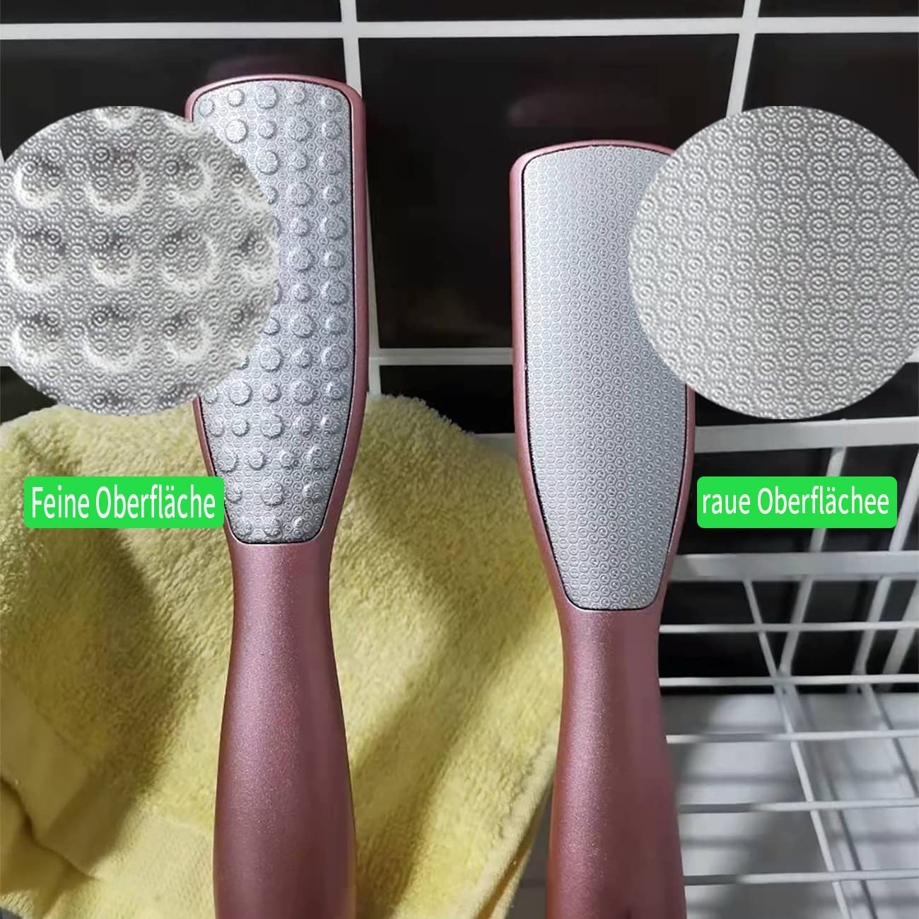 rappe pies pedicura,rape pies,Lima de pie de acero inoxidable, se puede utilizar para el cuidado de los pies, corte láser de doble cara impermeable y antioxidante, no es fácil de ocultar la
