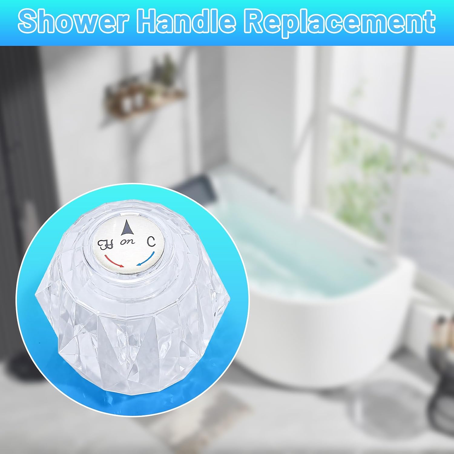 Shower Faucet Knob Replacement,Compatible with Delta RP41661,Premium Shower Handle Set for Faucet - Easy Installation,Smooth Operation