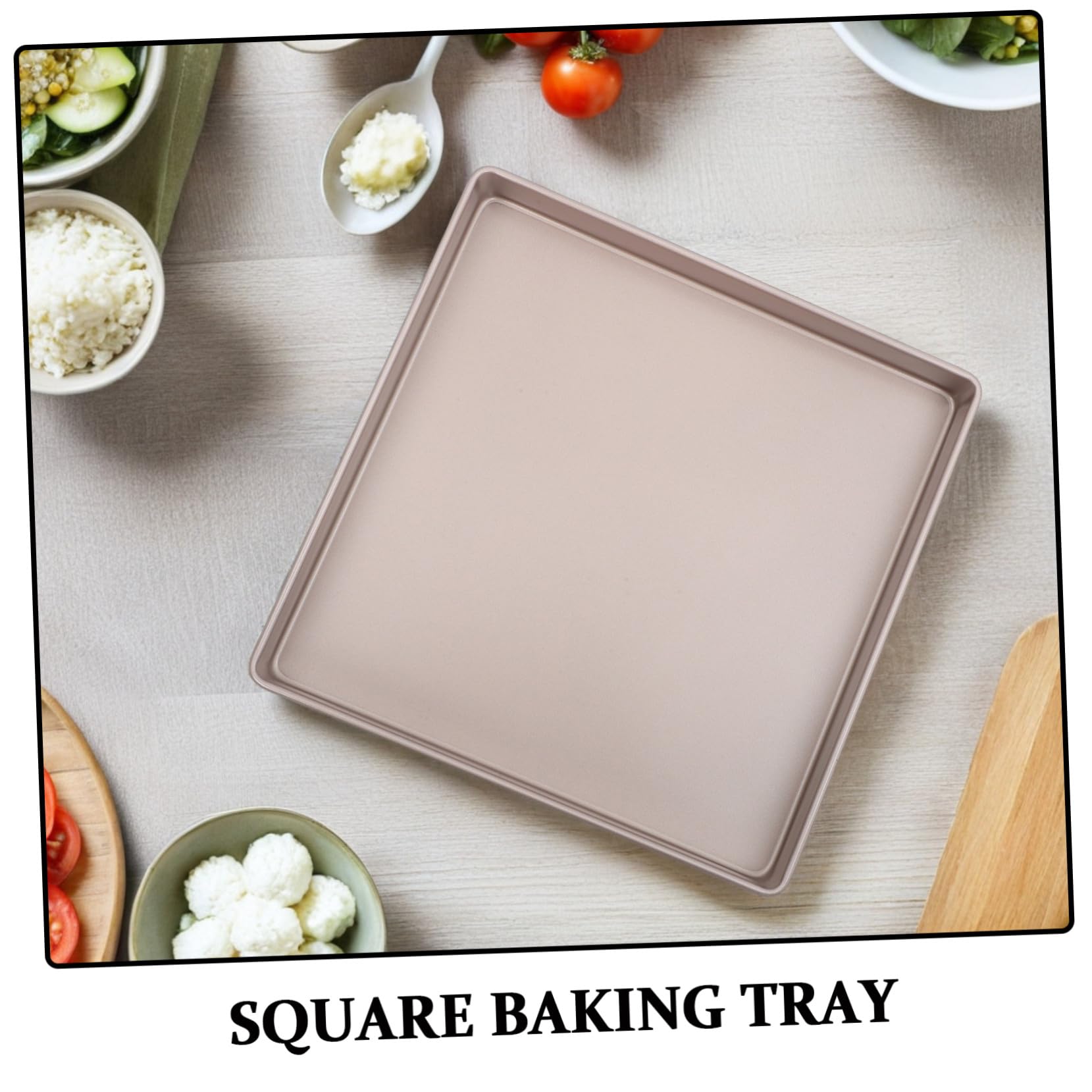Cabilock Teglia Quadrata in Acciaio al Carbonio Teglia Antiaderente per Torte e Dolci Distribuzione Calore Uniforme Facile Rilascio e Pulizia