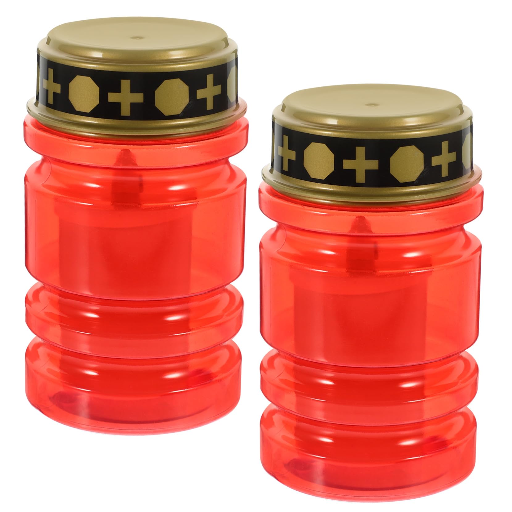 Velas led para exterior y cementerio con carcasa roja de pilas pack de 2 8
