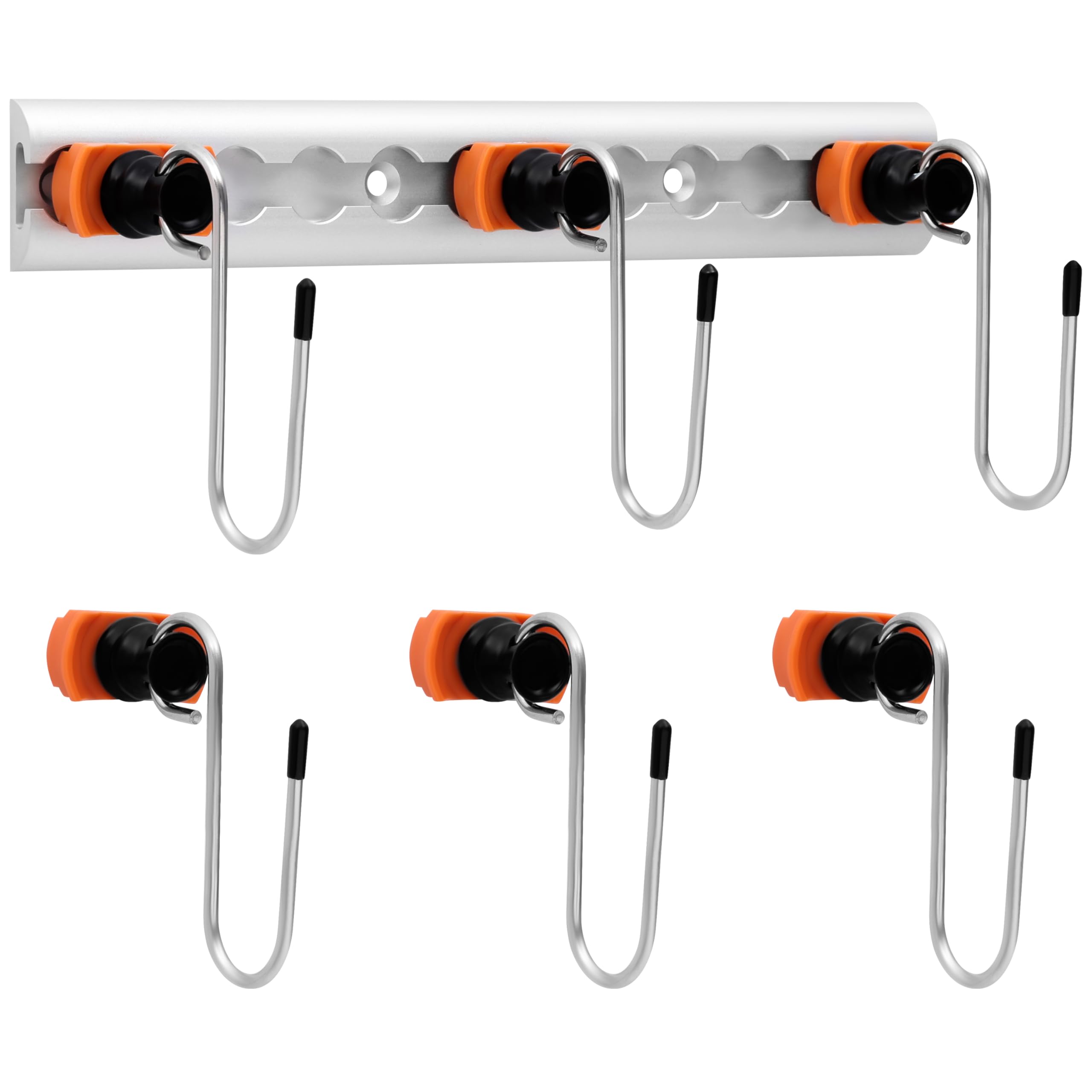 NCTNCX Aluminium vliegtuigrails, set met 4 eindkappen, 2 stuks, 300 mm, vergrendelingsstang, sjorrails voor vrachtwagens, aanhangers, campers, motorhomes