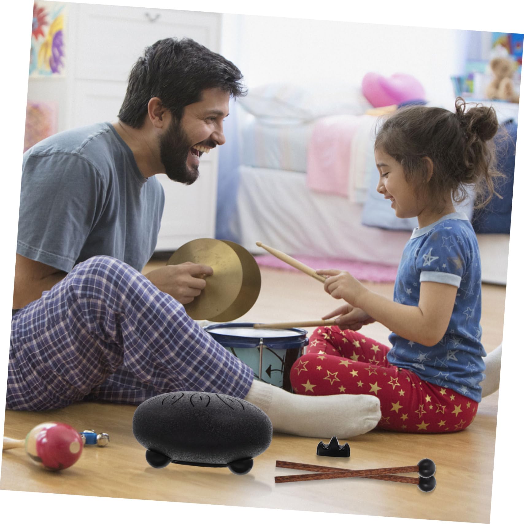 GALPADA 1Set Ethereal Drum Notes Tongue Drum for Musical Percussion Instrument with Mallet for Musical Enlightenment and Fun Key Design