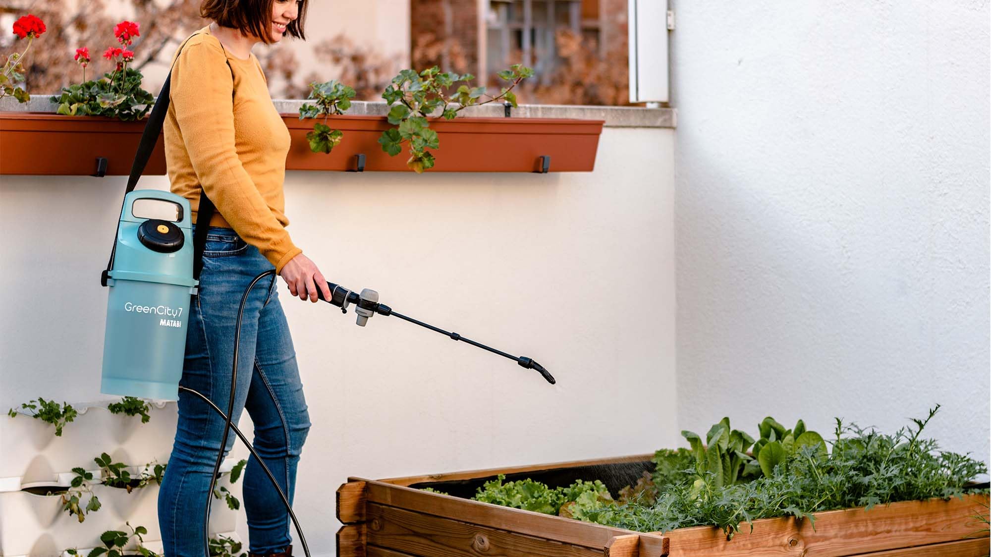 Spruzzatore GreenCity 2 - CapacitÃ utile 1,5 l - Lancia e tubo da 1,3 m