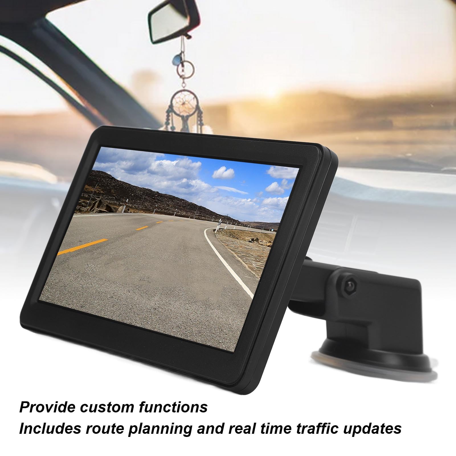 Samochodowa Nawigacja GPS Bezprzewodowy 7-calowy Ekran Dotykowy HD System Nawigacji Podwójny Tryb WiFi dla Kierowców ABS Metal Black
