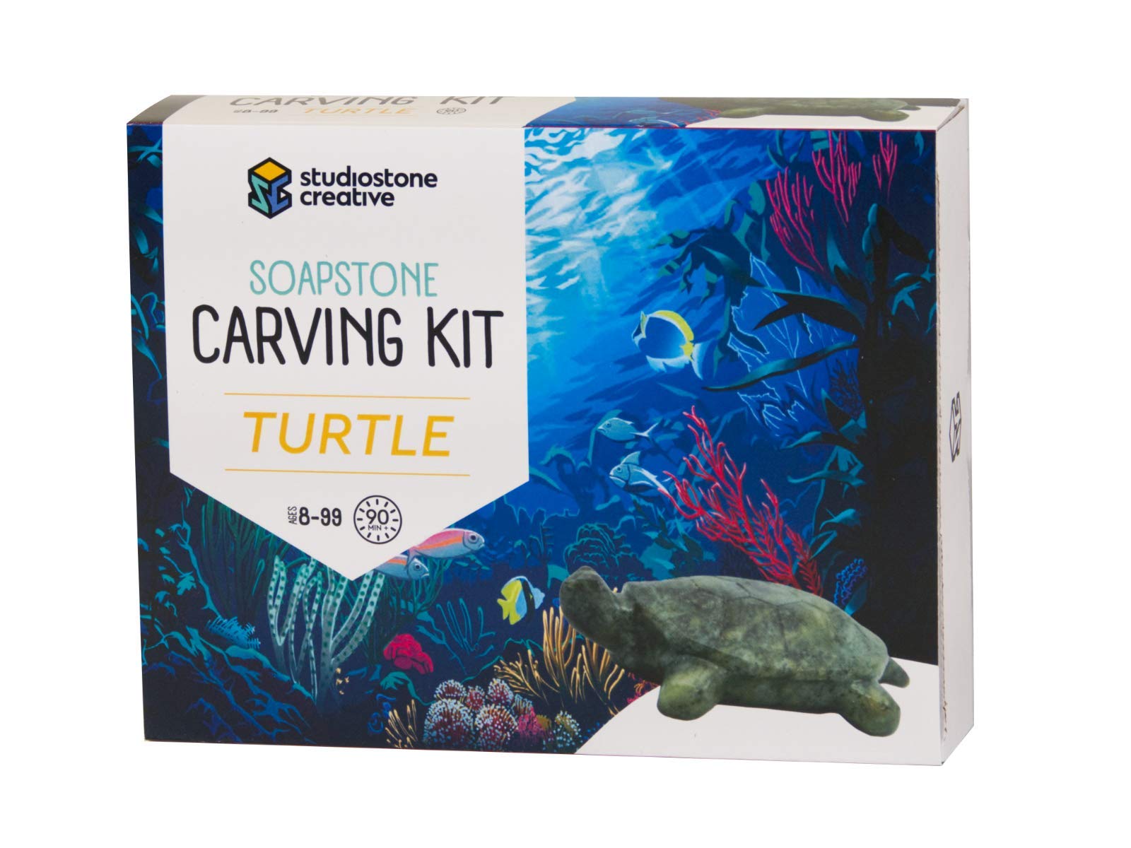 STUDIOSTONE CREATIVEDIY Arts & Crafts Carving Kit Kids Adults Turtle Sculpture Soapstone