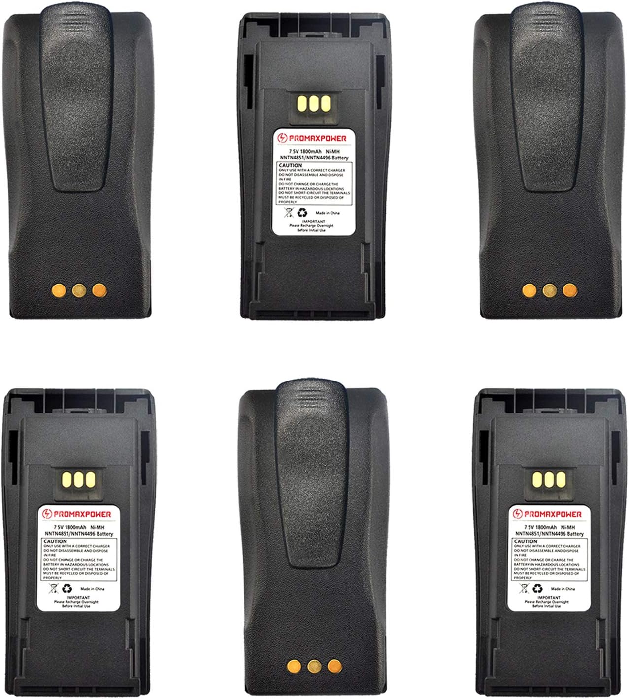 PROMAXPOWER [10-Pack] 1800mAh Ni-Mh Batteries for NNTN4851, NNTN4496, NNTN4497 Motorola Two-Way Radios CP040 CP150 CP200 CP200XLS EP450 GP3188 PR400