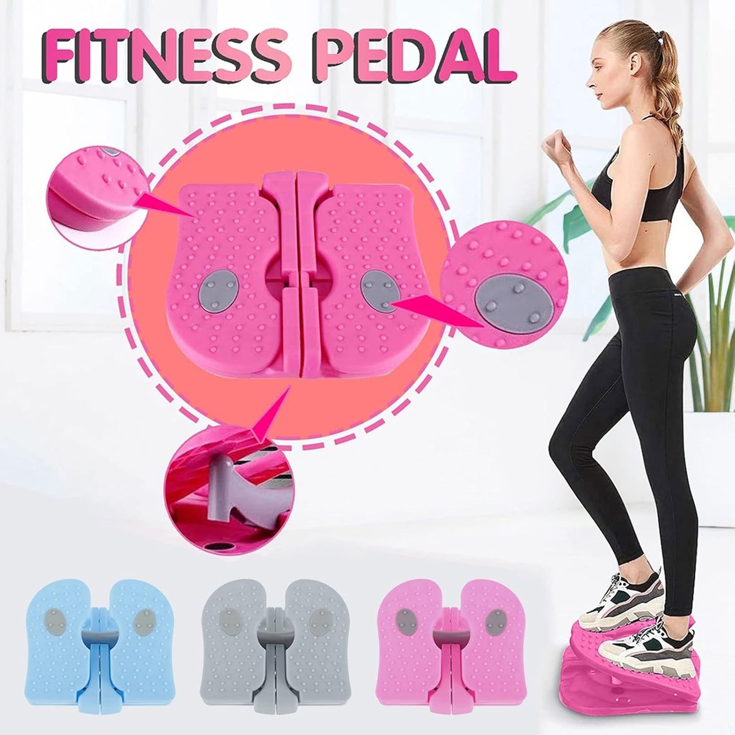 Step Fitness Machines， Unisex Stepper Under Desk Pedal Exerciser Stair Stepper Home Office Folding Foot Peddle Leg Exercisers Fitness Stovepipe Machine (Color : Grey)