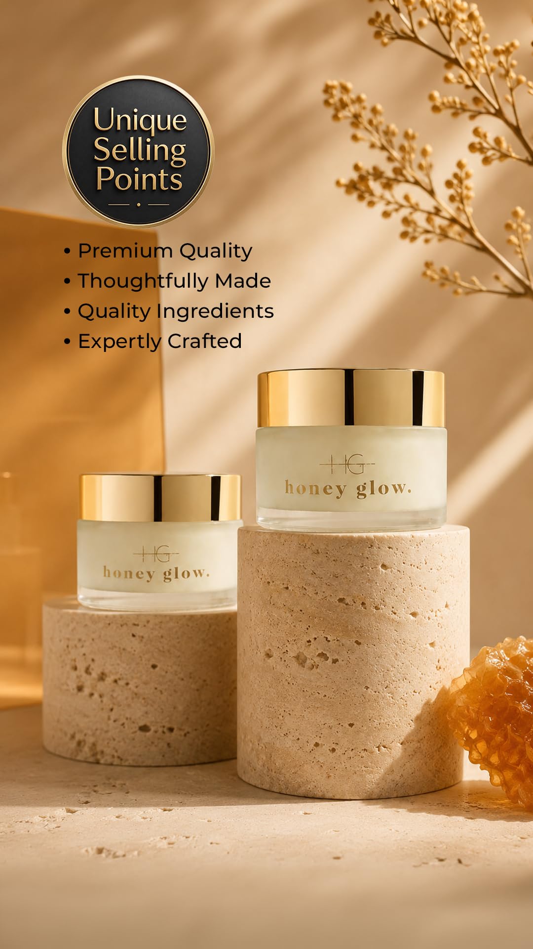 Honey Glow Duo Ultra nawilżający krem do twarzy z ceramidami i miodem, SPF 15 (2 x 50 ml) – lekki krem na dzień z niacynamidem, kwasem hialuronowym i przeciwutleniaczami