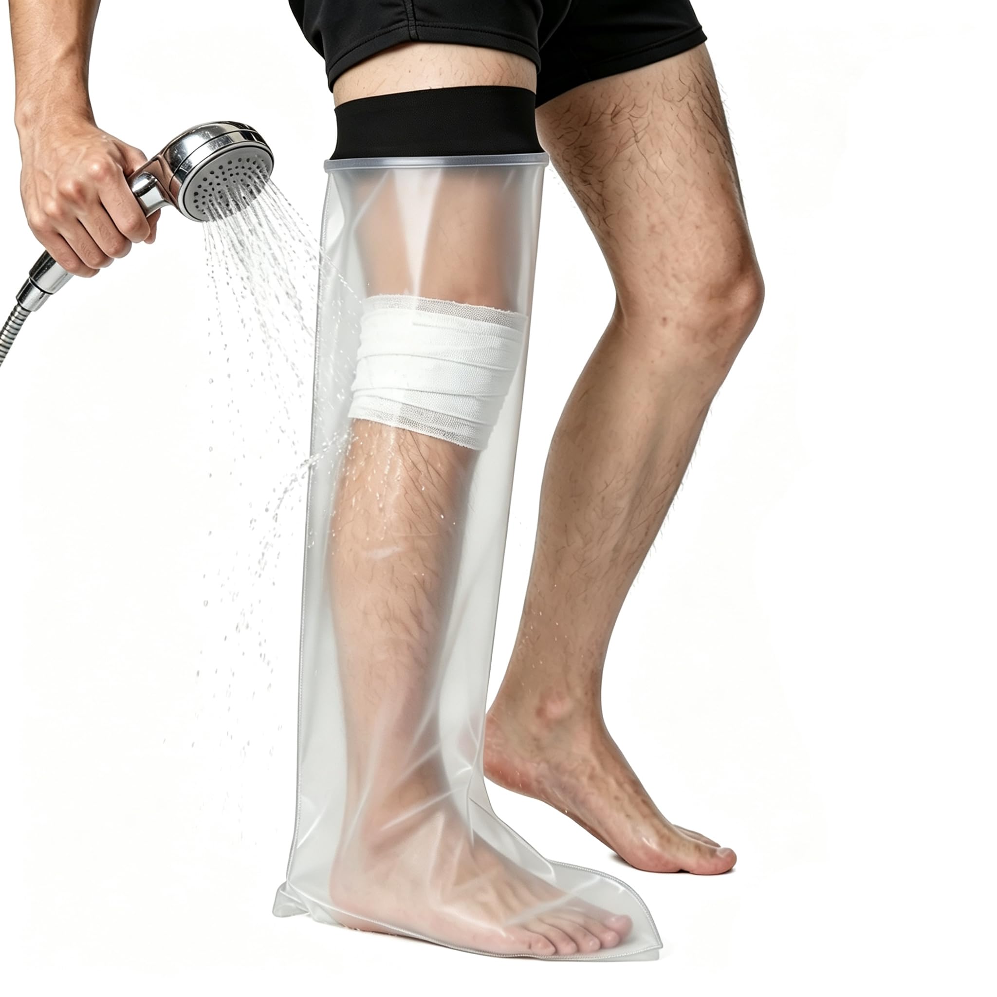 Protezione Doccia Gamba, Protezione Impermeabile Gesso Gamba per Adulti,Protezione Gesso Doccia Mantieni le Ferite e le Bende Asciutte-Integrale Gamba 78 cm