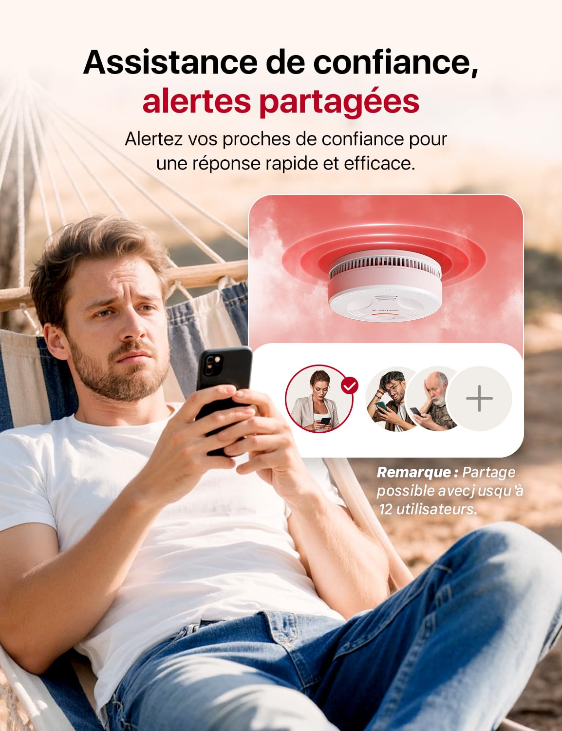 X-Sense Détecteur de Fumée Connecté, Compatible Home Assistant, Alarme Incendie avec Fixation Magnétique sans Perçage, Mode Nuit Silencieux, Batterie Remplaçable, Fonction App Alertes, SD11-MR31