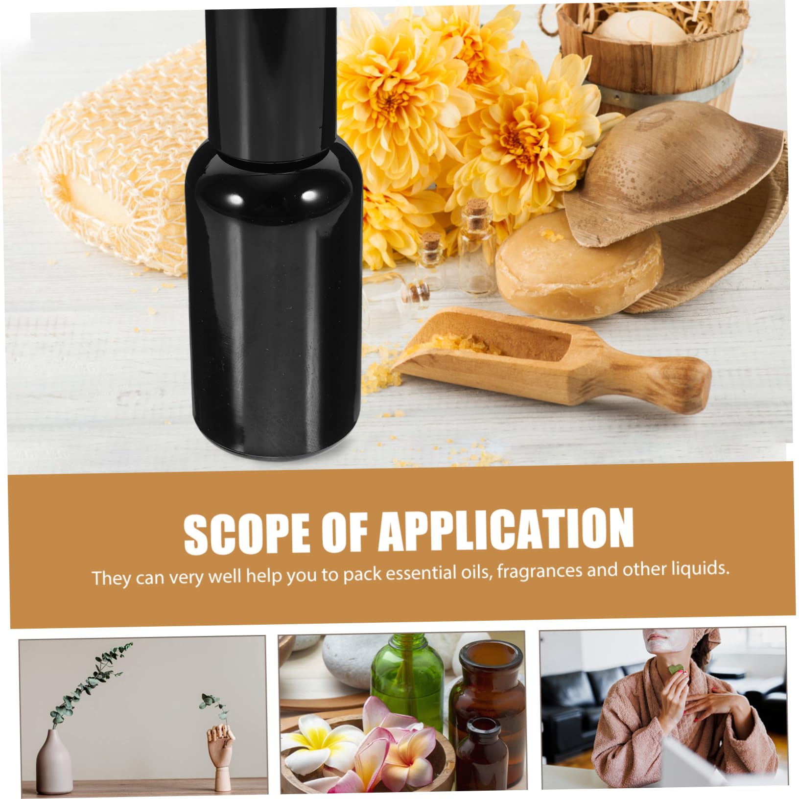 FRCOLOR Nachfüllbare Parfüm Sprühflasche 30ml aus Glas, Schwarz, 12 Stück | Airtightes Design, Einfache Dosierung, für Kosmetik und Öl, Kompakte Ausführung