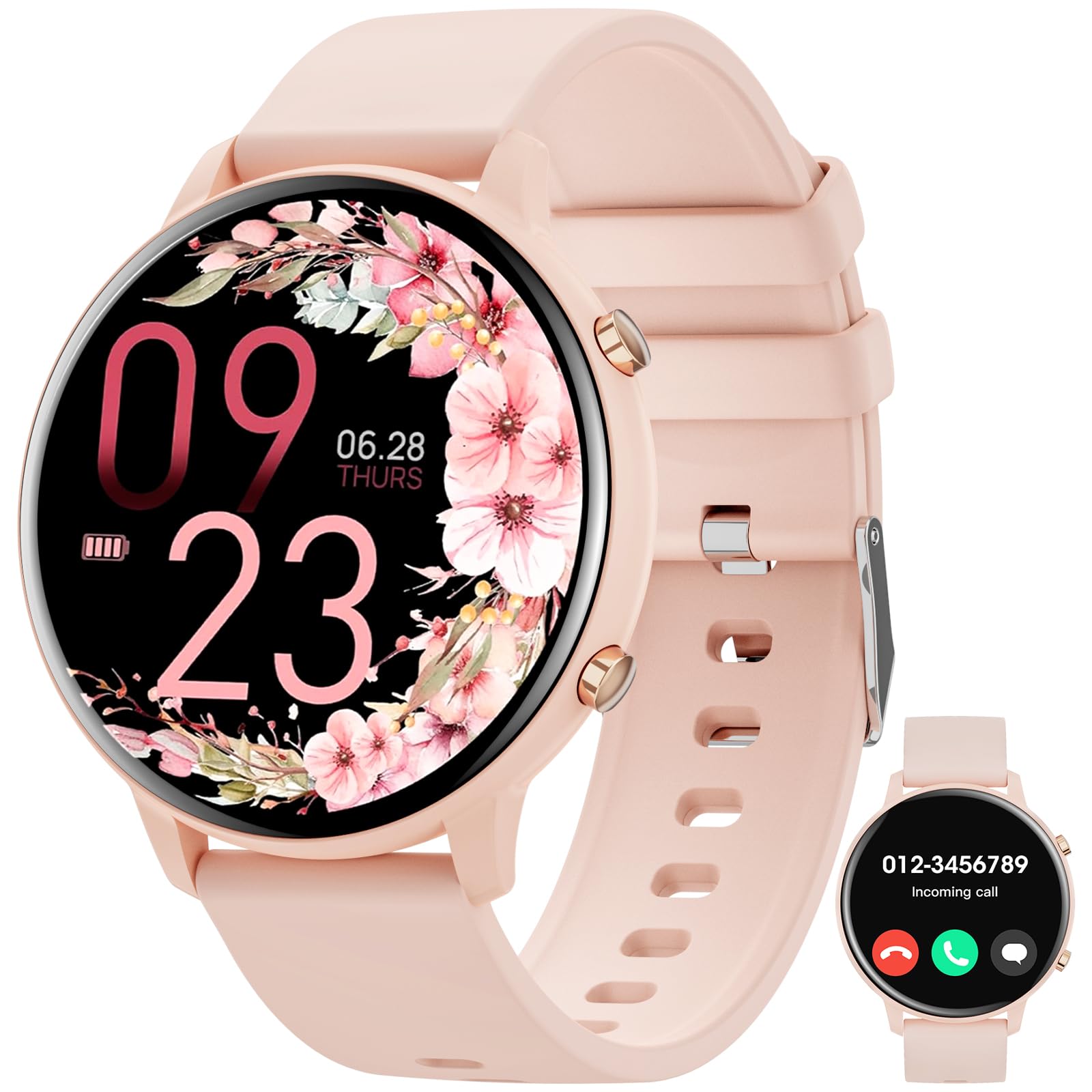 Hwagol Reloj Inteligente Hombre Mujer con Llamadas, Smartwatch Hombre Mujer, 1.39" Reloj Deportivo Mujer 140+ Modos Deportivos, Pulsómetro Monitor de Sueño, Calorías Podómetro para Android iOS-image