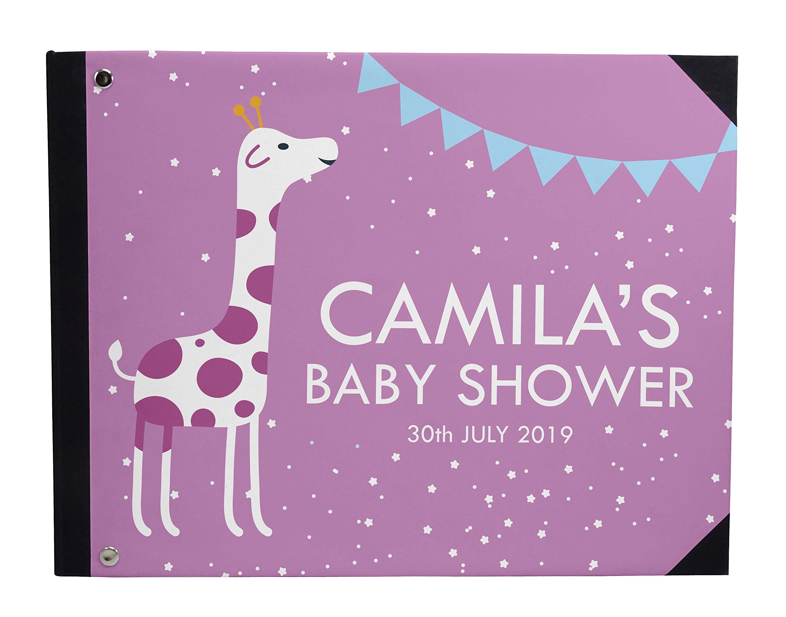 Darling Souvenir Purple Giraffe And Stars Hardbound Cover