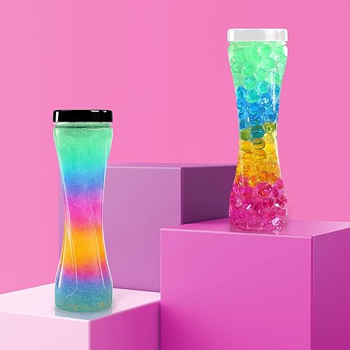 Miniatura 4 de Diversión y magia, botellas sensoriales vacías con componentes adicionales, botellas sensoriales vacías con tapa, kit de botella sensorial, plástico