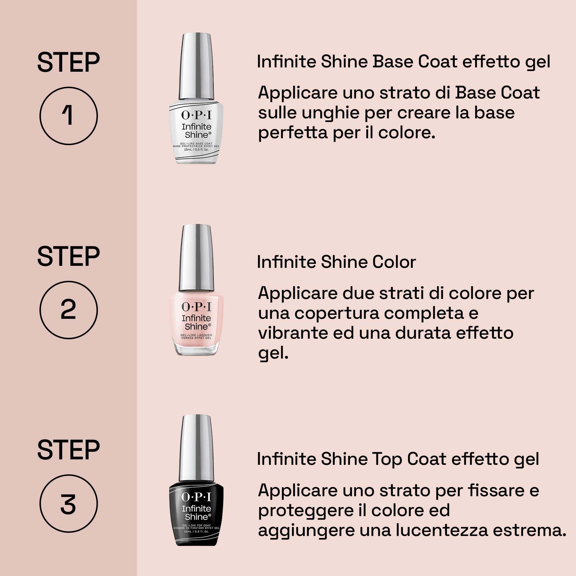 OPI Infinite Shine Malaga Wine | Kit Smalto + Base & Top Coat | Rosso Elegante | Smalto Semipermanente a Lunga Durata | 3x15ml