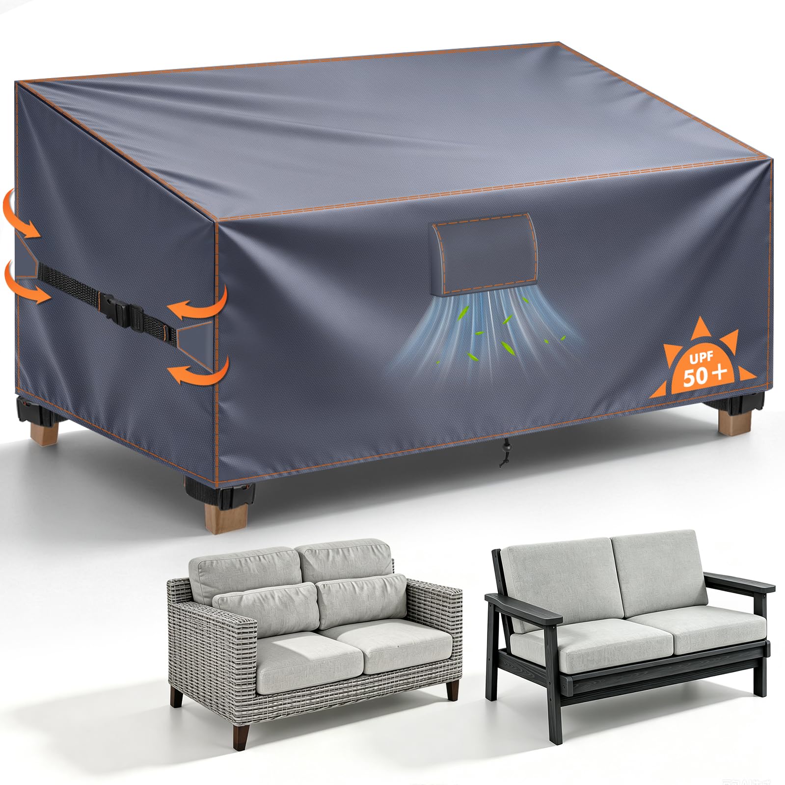 Outdoor Garden Sofa Cover 2 Seater Waterproof for Furniture, 135x100x60/90