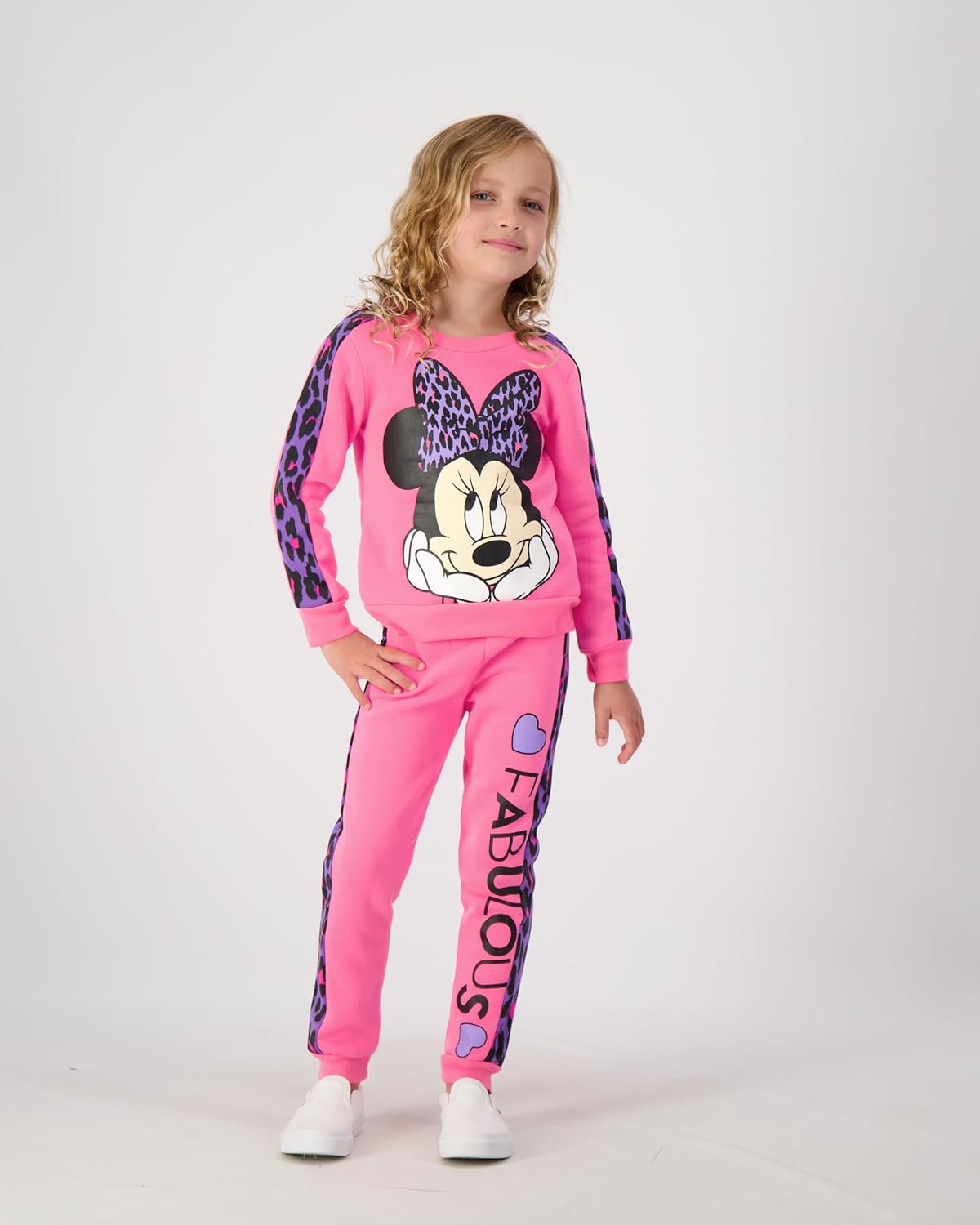 Disney Minnie Mouse Girls Sweatshirt and Pants Set for Toddler and Little Kids - Image 8