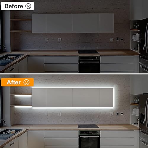 Miniatura 5 de Tatazone Kit de iluminación COB para debajo del gabinete de 6 piezas con control remoto RF, barra de luces LED flexible para debajo del gabinete de