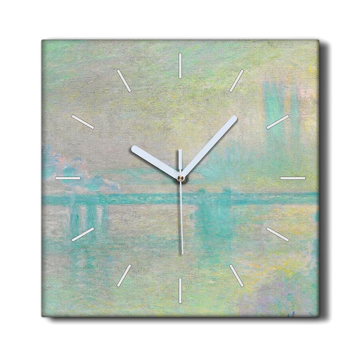 Horloge sur Toile 30x30cm Charing Cross Monet de Coloray pour Salon