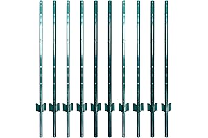 4-Feet Sturdy Duty Metal Fence Stakes, Ultimate Garden U-Posts
