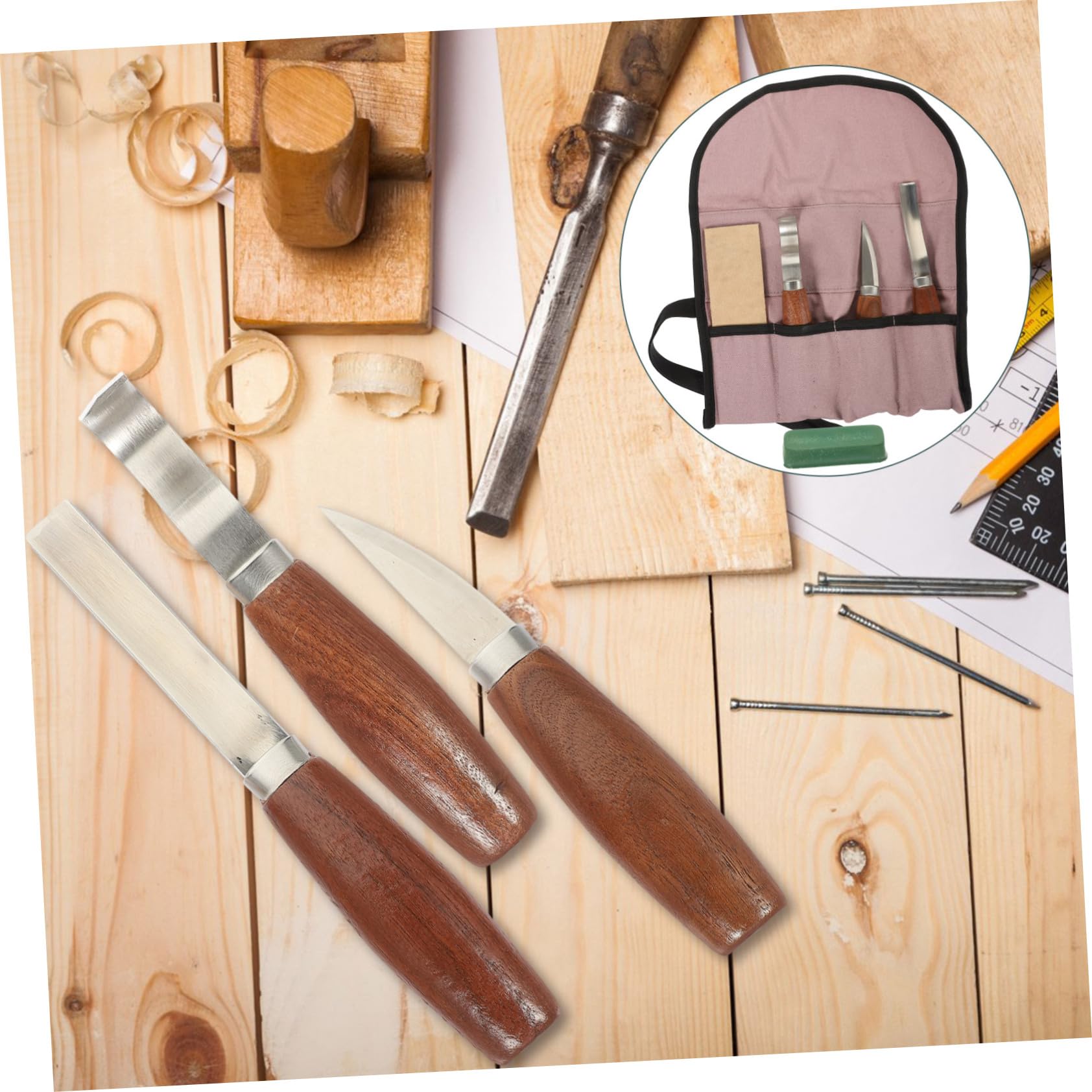 1 Set Strumenti Intaglio Legno Kit Utensili Mano Robusti Materiali Alta Durezza Precisione Taglio Tenacità Lame