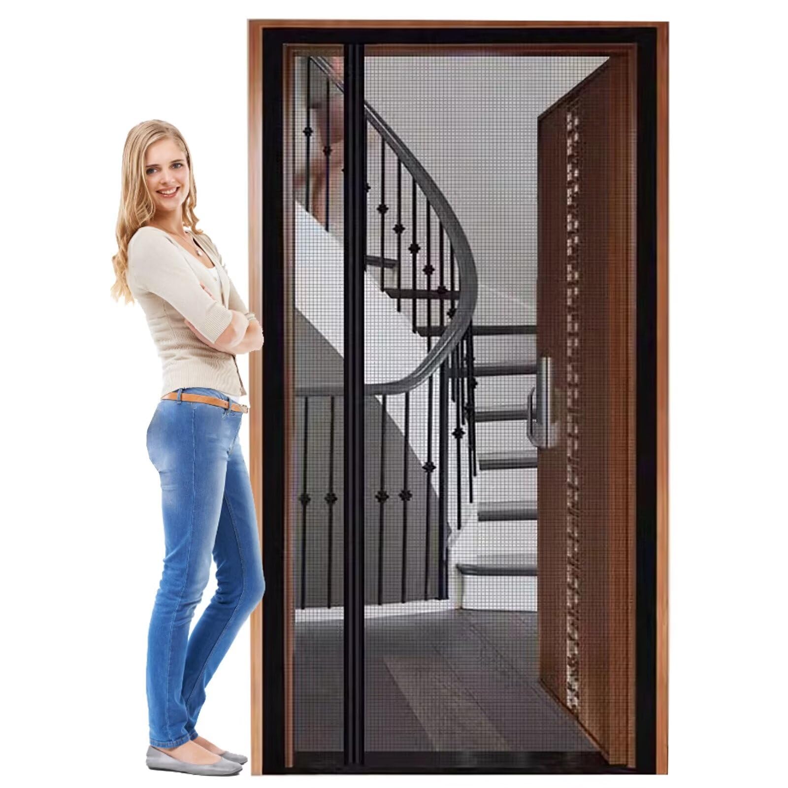 Moustiquaire fenêtre magnétique 70x180 pour porte de salon et balcon