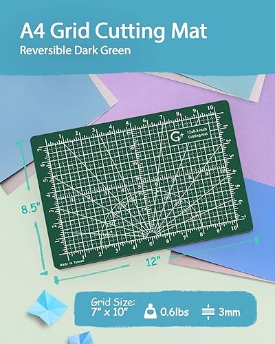 Vista 33 de G+ Alfombrilla de corte reversible autorreparable – A3 de 12 x 18 pulgadas para tela; tabla de cortar de doble cara para coser, manualidades, Rosa