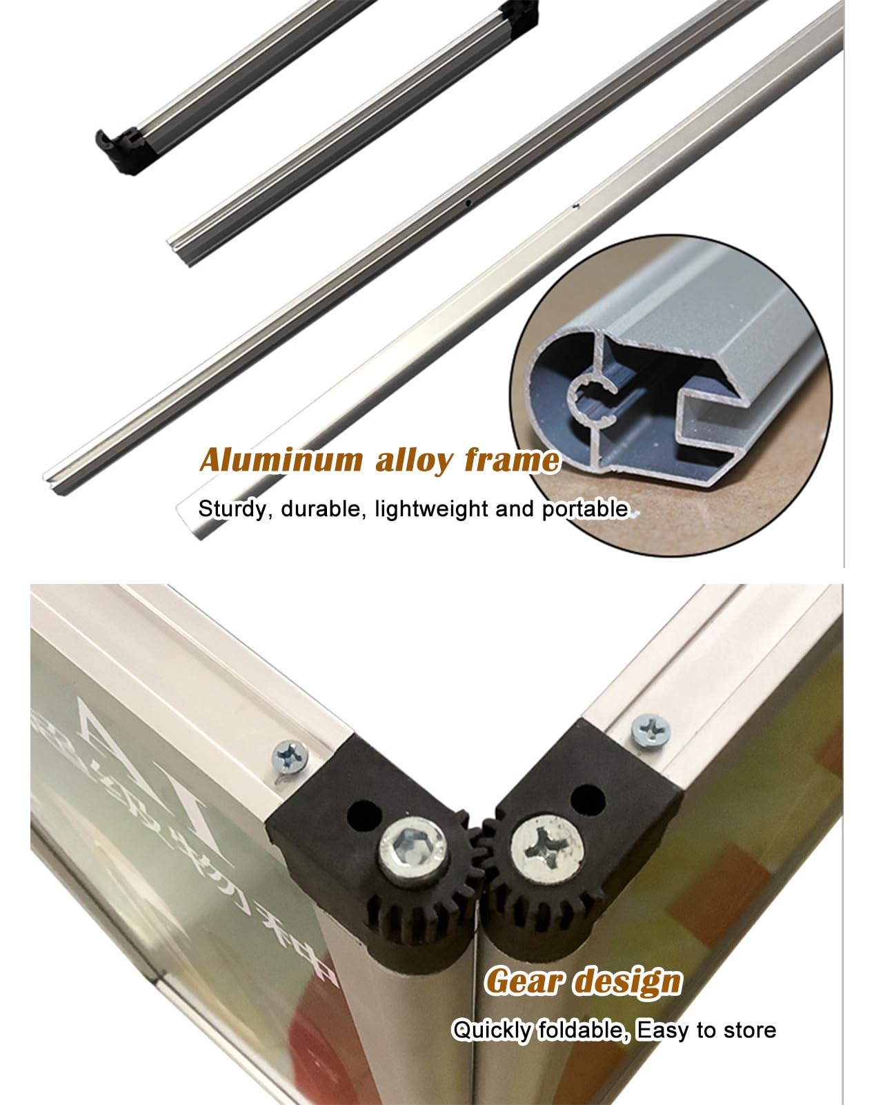 Messe Theke Empfangstheke Klappbarer Werbethekentisch, Aluminium-Messestand-Ausstellungstisch Stehtisch, Kommerzieller Messe-Empfangstresen für Messebereich, Rezeption, Einzelhandel(1pc)