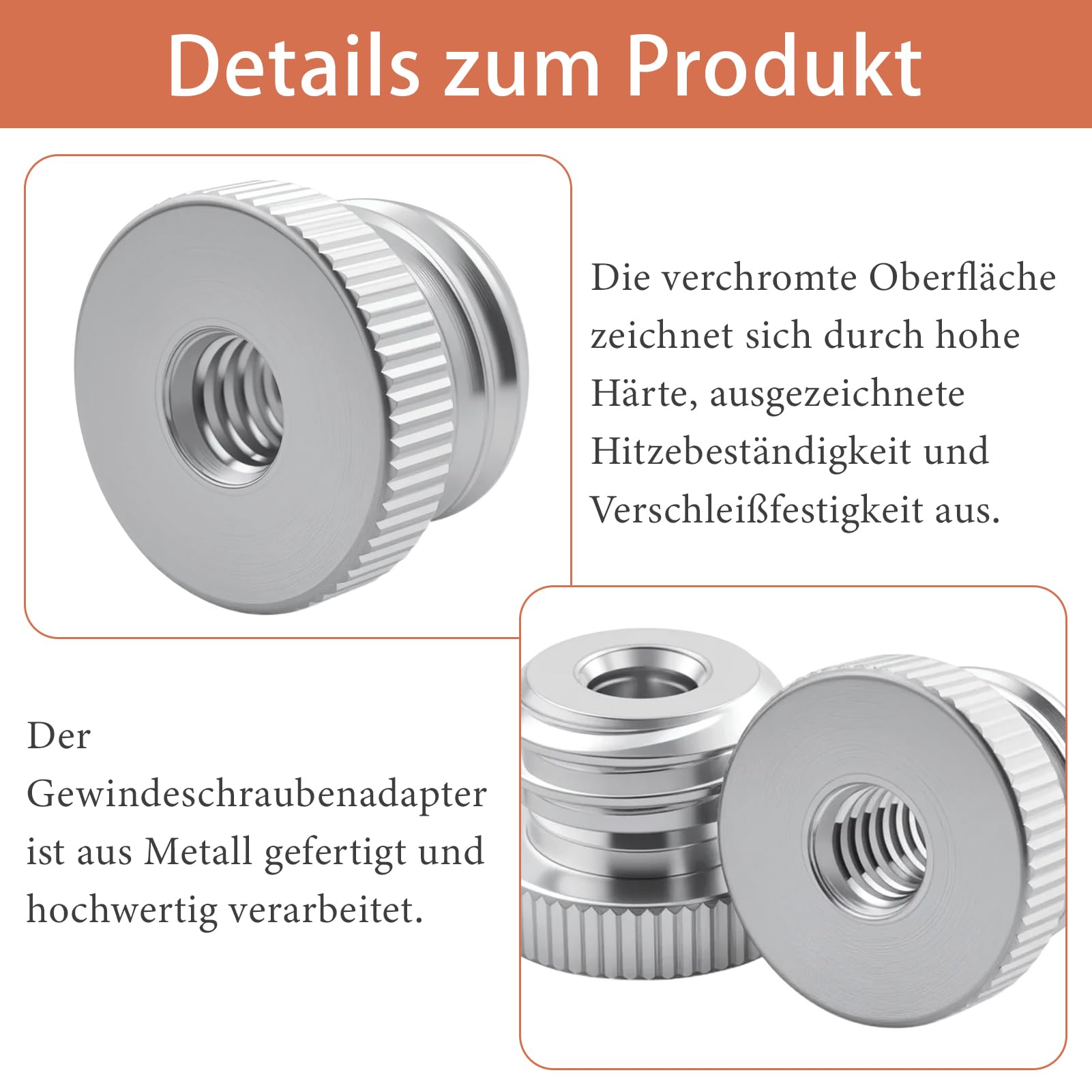 Lot de 2 adaptateurs filetés 5/8" vers 1/4" pour trépied 1/4"-20" à 5/8"-11, adaptateurs filetés en alliage d'aluminium, pour niveau laser