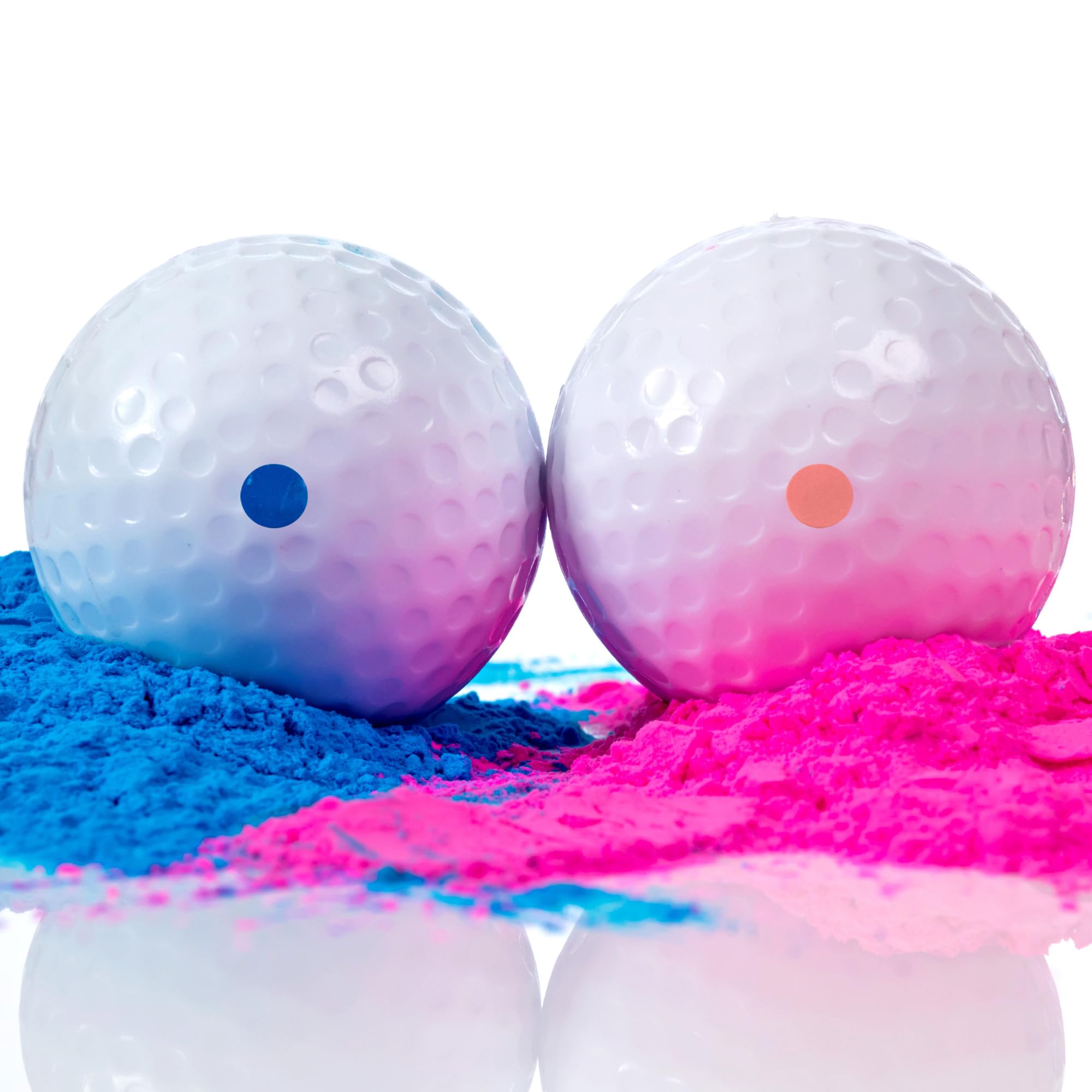Winsharp Gender Reveal Golf Balls Exploding Set - 2 Balls - (1 Pink & Blue) Plus Tees, Best for Golf Theme Gender Reveal Parties