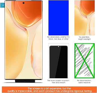 OLED Screen for Samsung Galaxy S23 Ultra 5G Screen Replacement for Samsung S23 Ultra LCD Screen SM-S918B,Touch Display Digitizer Assembly Repair Parts No Frame(Black with Fingerprint Function)