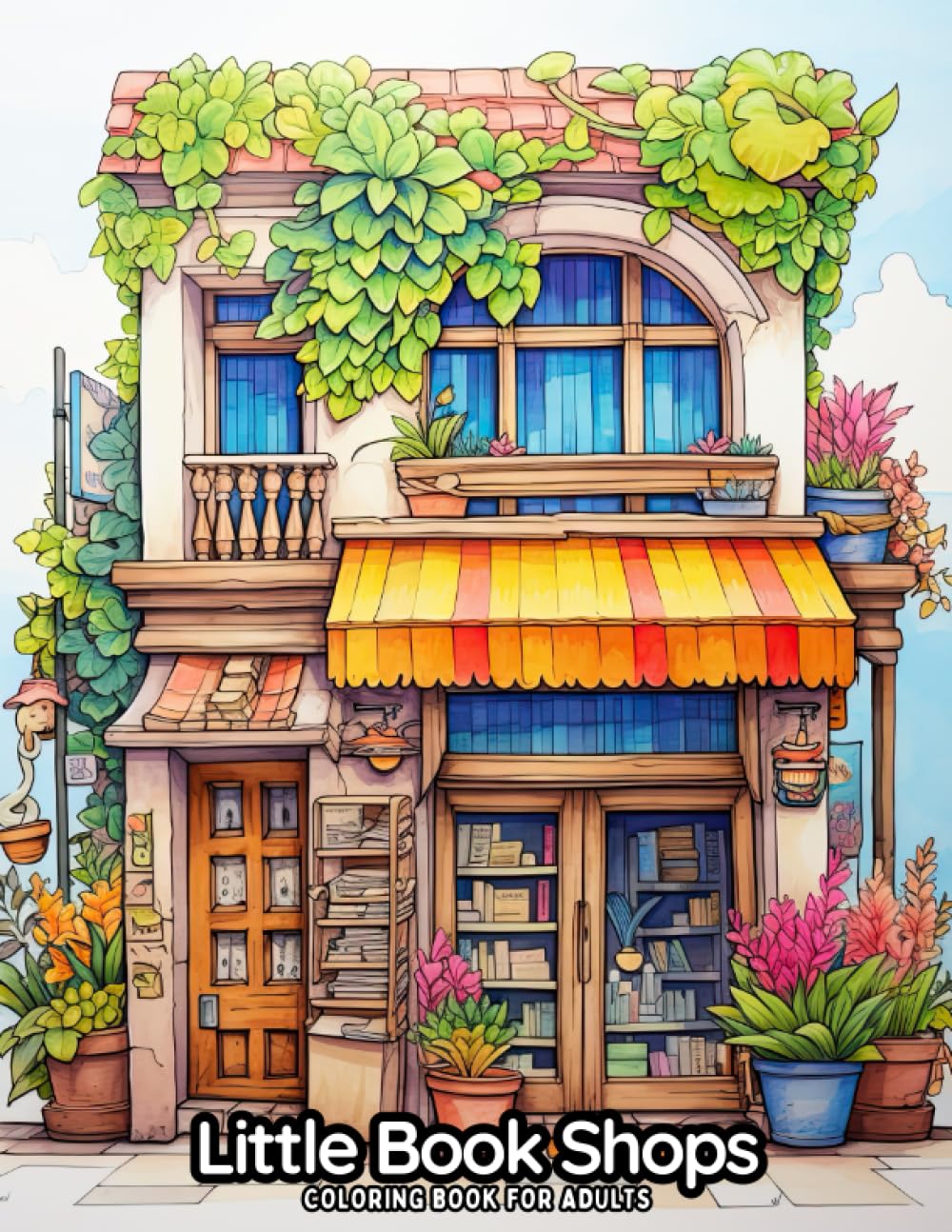 Little Book Shops: Coloring Book for Adults (Vibrant Village)