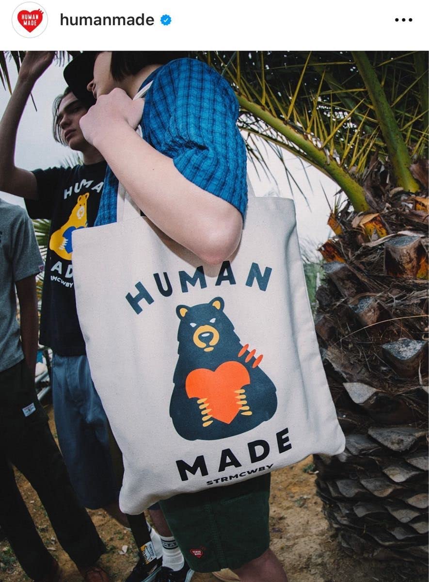 ヒューマンメイド HUMAN MADE BOOK TOTE BEAR Human Made Men's' Book Bear Tote Bag in White | LN-CC®