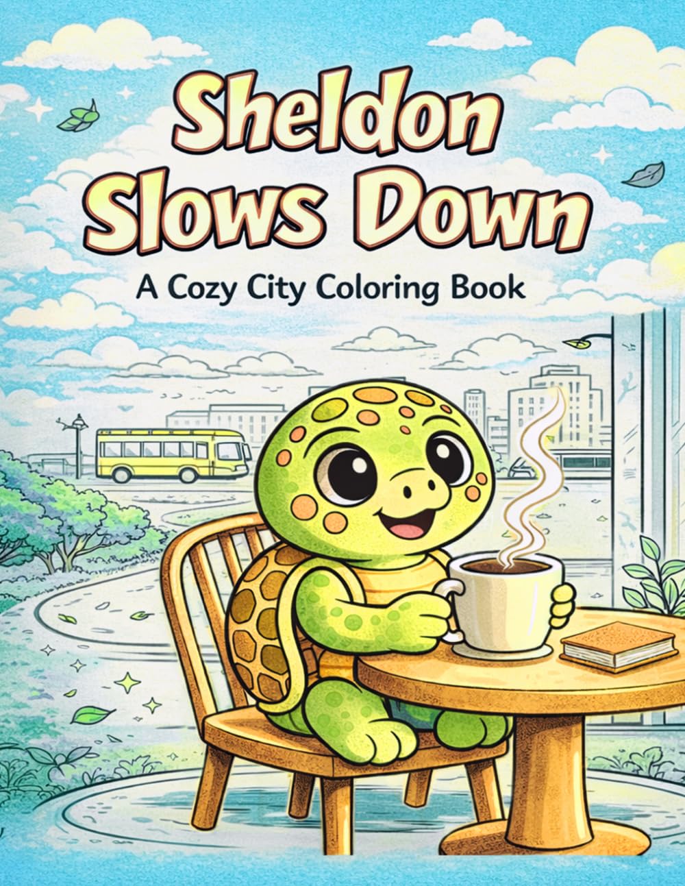Sheldon Slows Down: A Cozy City Coloring Book: Relaxing Cozy Urban Scenes for Stress Relief, Mindfulness and Everyday Calm