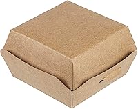 Vista 21 de Restaurantware Mini cajas de hamburguesas de 2.5 x 2.5 x 2 pulgadas, 100 recipientes de alimentos con tapa con bisagras, cajas desechables de papel