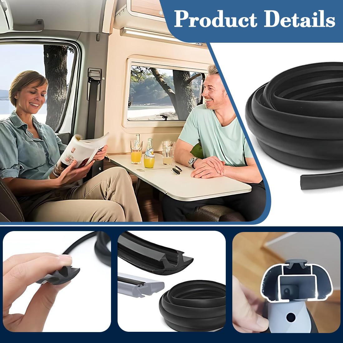UIEXAY Baca De Coche Tira De Goma Disponible Durable Durable Universal Del Lacre De La Barra De Techo Del Coche De L200Cm-W2.3Cm Baca Portaequipajes Cortable — view 3