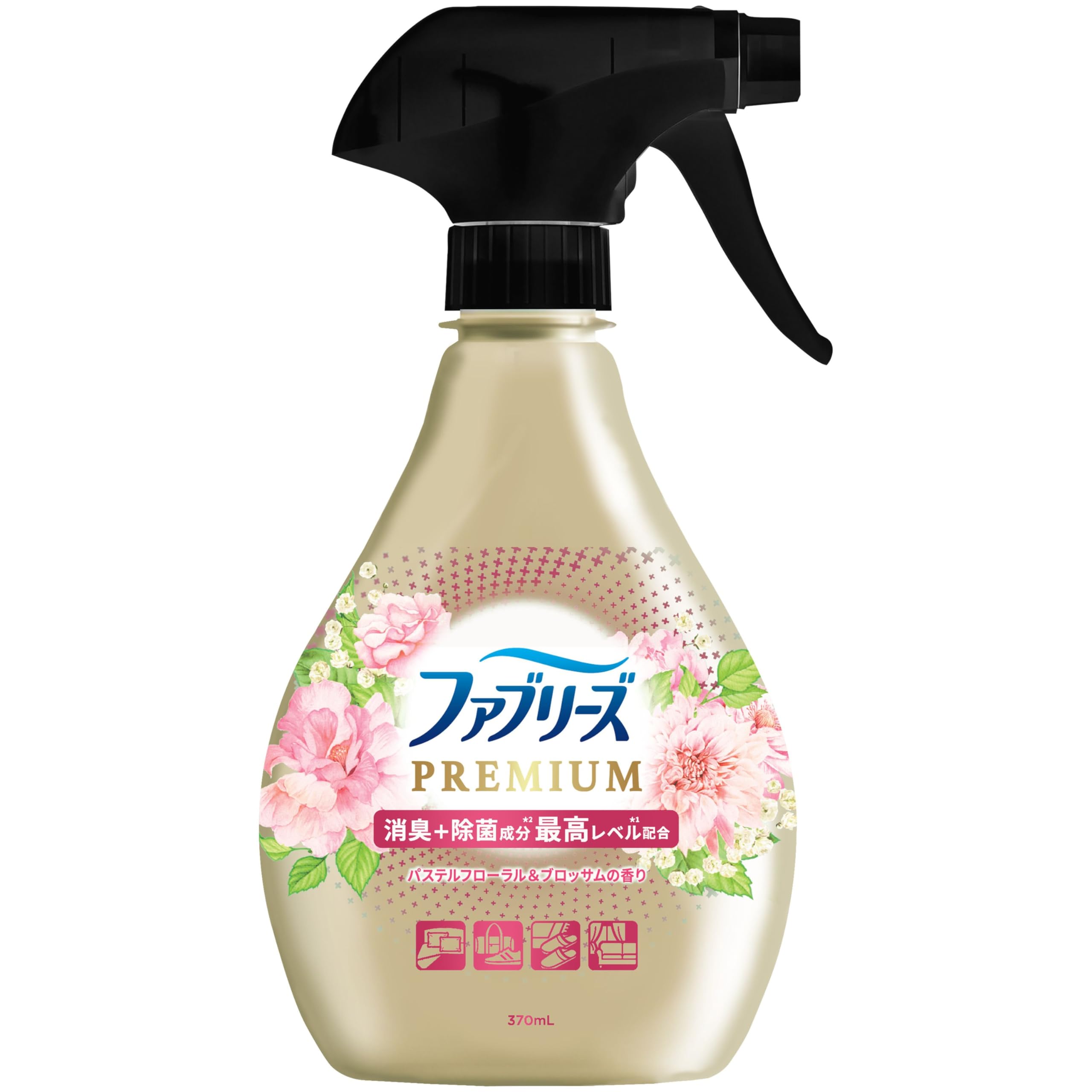 ファブリーズ 消臭スプレー PREMIUM 消臭+除菌成分最高レベル配合 衣類・布製品用消臭剤 パステルフローラル&ブロッサムの香り 本体 370mL