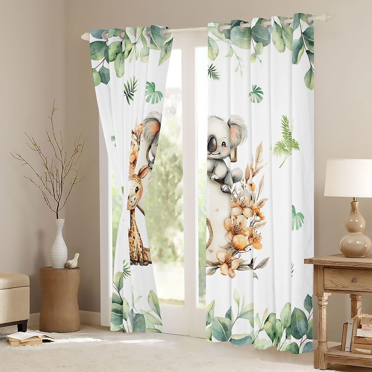 Homewish Kinder Dschungeltier Vorhänge 245x140(HxB)