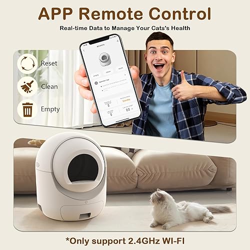 Miniatura 3 de Caja de arena para gatos autolimpiante con control de aplicación, caja de liiter automática para múltiples gatos, funcionamiento silencioso, gran