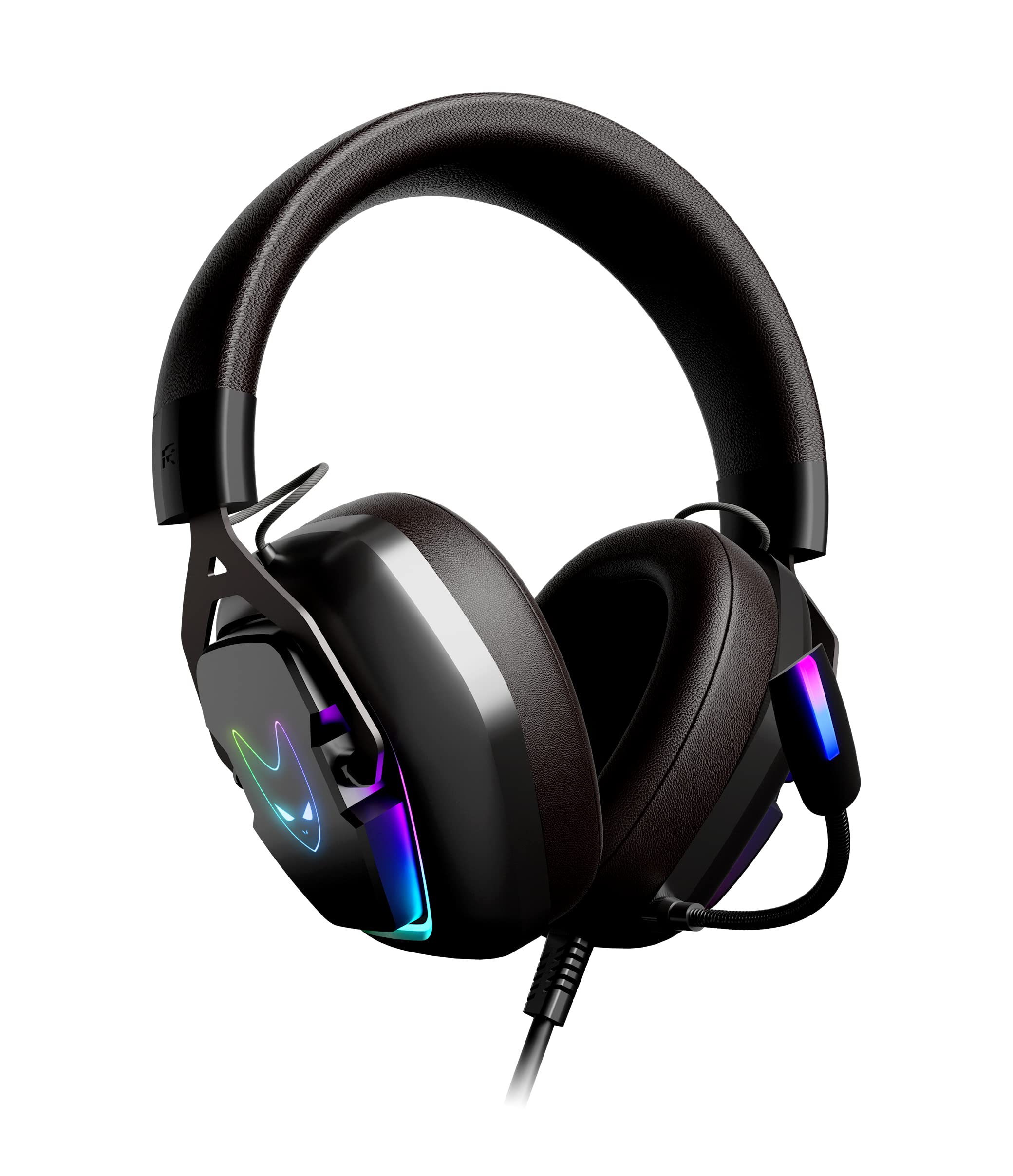 Oversteel - Phosphorus Auriculares Gaming 7.1, Cable USB, Micrófono Omnidireccional, Cancelación de Ruido, Jack 3,5mm y Luz RGB, Compatible con PC/PS5/PS4/Xbox/Switch, Negro