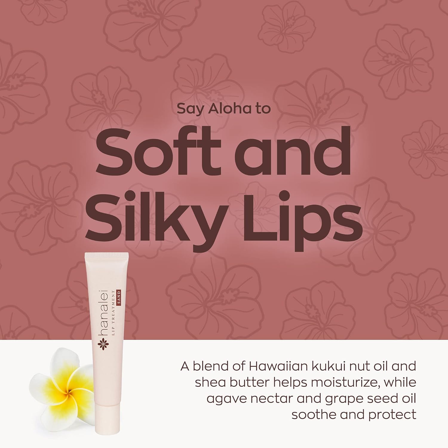 Hanalei Lip Treatment 2-Pack Bundle (Clear and Sand) | Made with Kukui Oil, Shea Butter, Agave, and Grapeseed Oil, Soothe Dry Lips (Cruelty free, Paraben free)
