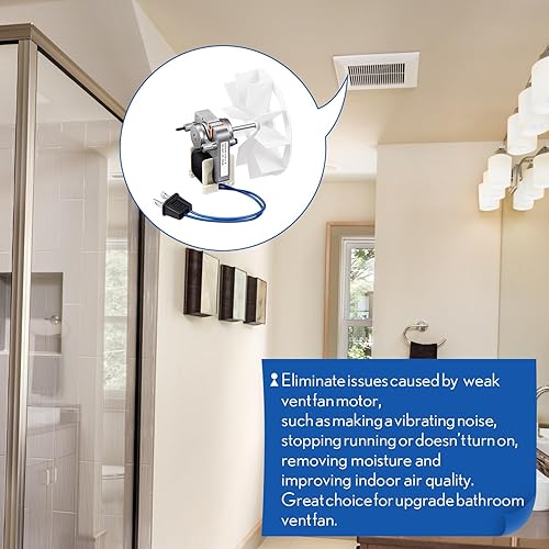 Miniatura 5 de Motor de ventilador de ventilación de baño y ventilador de techo Kit de motores eléctricos de repuesto compatible con Nutone Broan 50CFM 120V