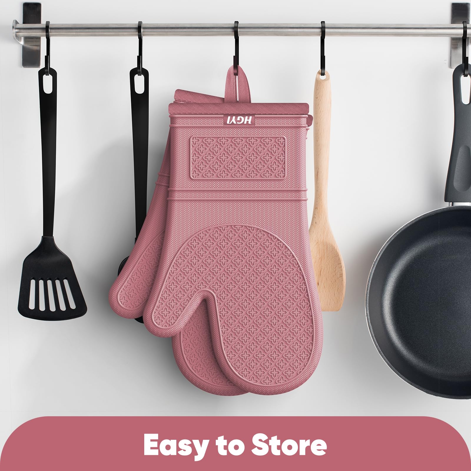 Bardzo długie silikonowe rękawice kuchenne, odporne na wysokie i antypoślizgowe, grube rękawice kuchenne z podszewką bawełnianą, antypoślizgowy teksturowany uchwyt, idealne do grilla, do pieczenia