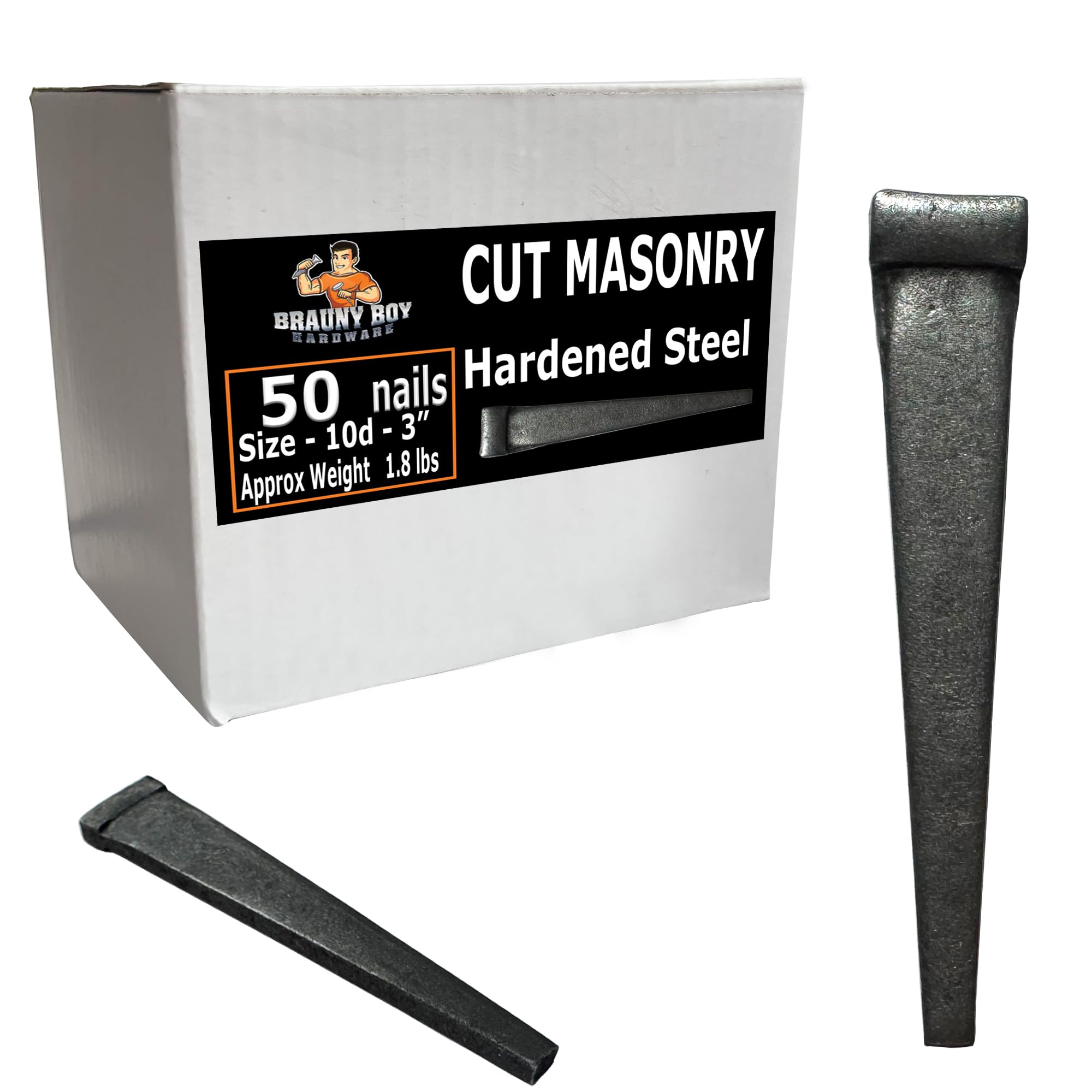 Clous de maçonnerie en béton trempé 8D pour parpaing lot de 50