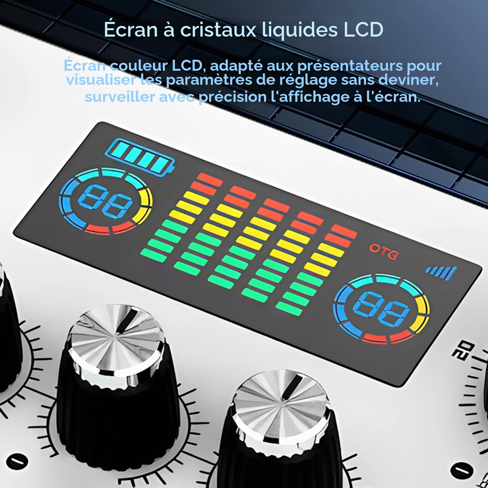 Docooler Mixeur Audio, Mixeur PC pour Streaming de Jeux avec Curseur, Interface Microphone XLR, Surveillance, pour Enregistrement de Voix/Jeux/Podcast, Table de Mixage Audio avec Multiples Effets
